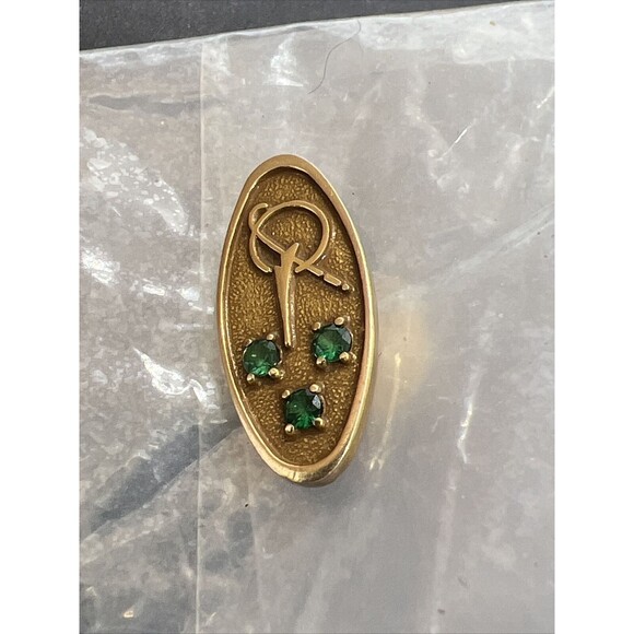 Vintage McDonnell Douglas Emerald Service Award Pin 1/10 10kt GF - Picture 3 of 6